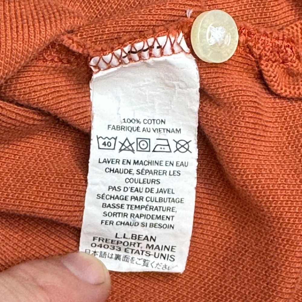 LL Bean Mens XL Tall Polo Shirt Burnt Orange Cotton Traditional Fit 300455 - Picture 5 of 5